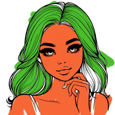 realistic girl with makeup pretty and freckles