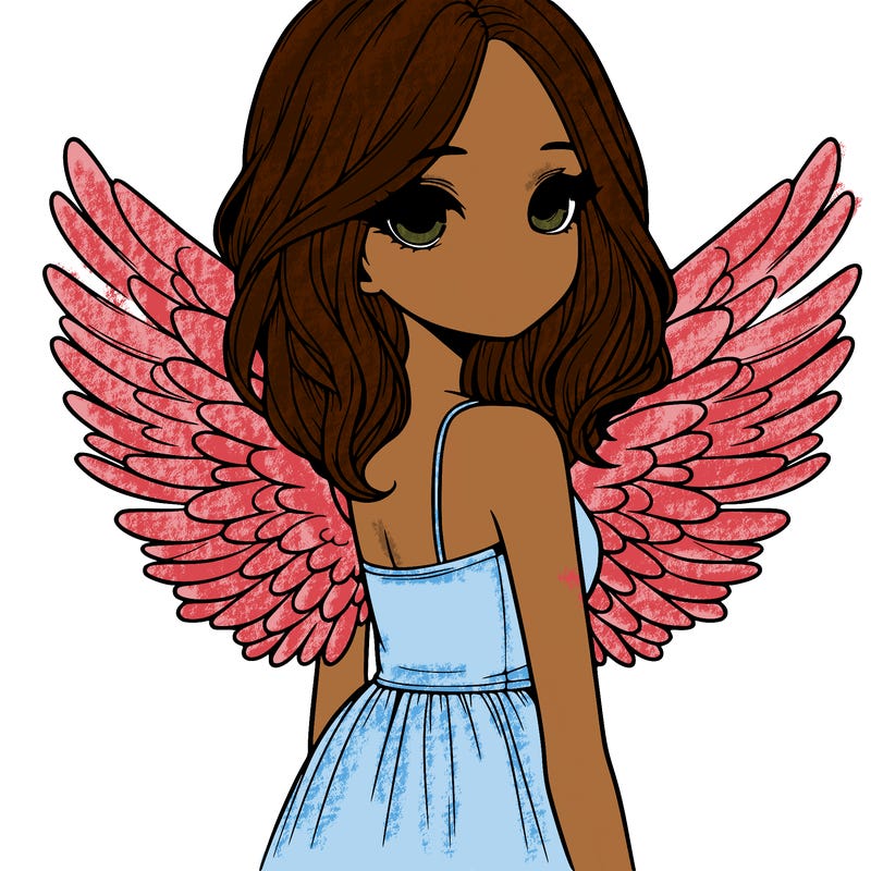 realistic girl with wings