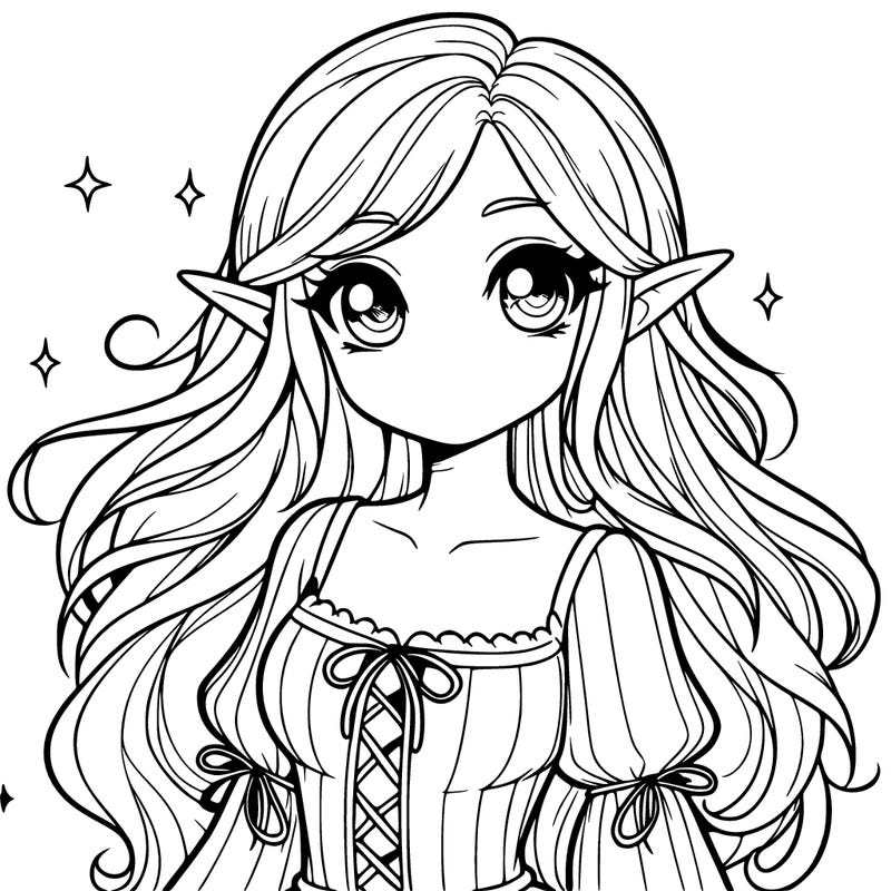 cute realistic girl elf