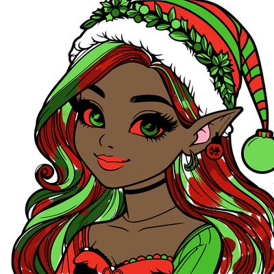 christmas girl elf realistic