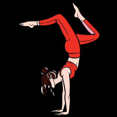 a woman doing a handstand