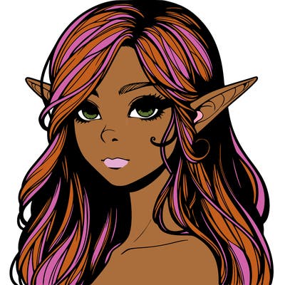 elf girl realistic dark fantasy
