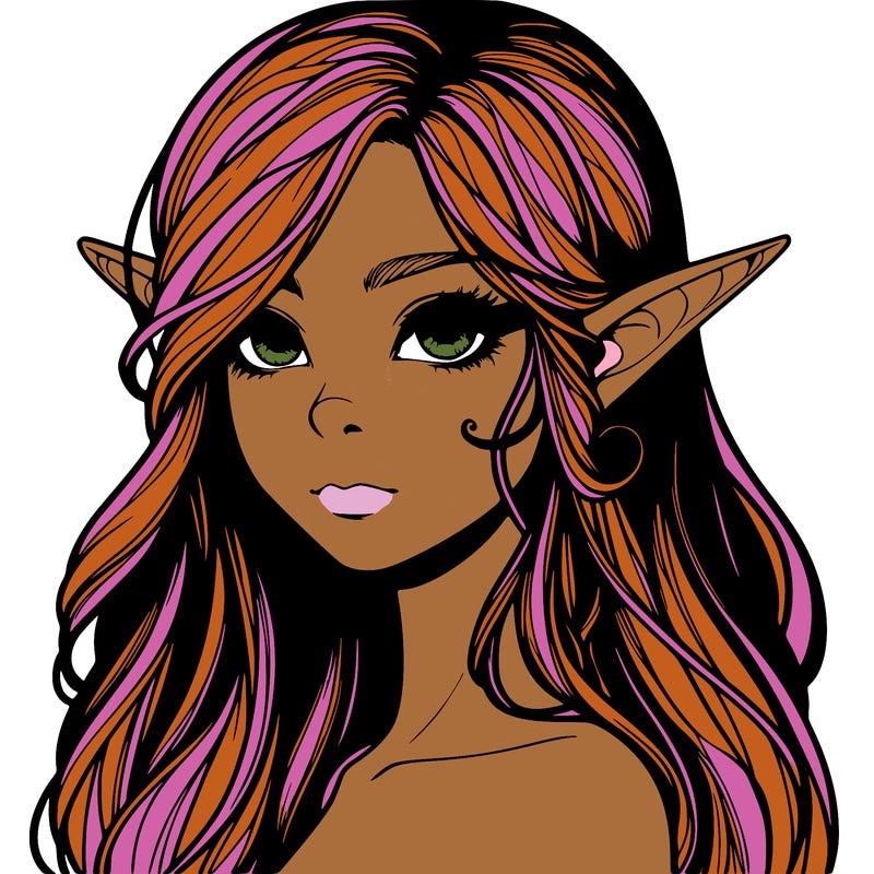 elf girl realistic dark fantasy
