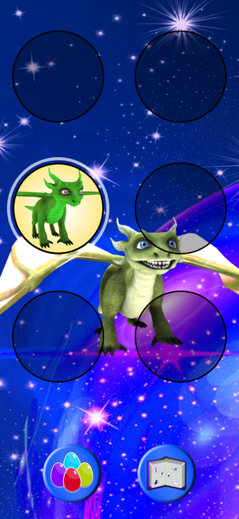 Surprise Eggs for Boys & Girls - Um brinquedo de dragão verde fofo revelado em um tema de galáxia estrelada.