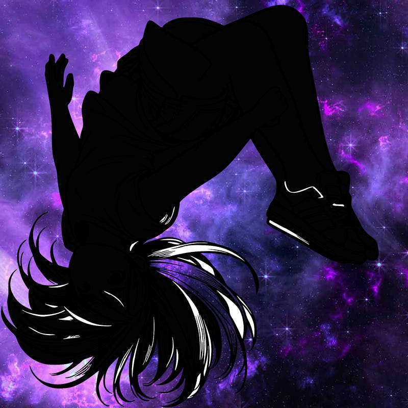 realistic girl doing a backflip