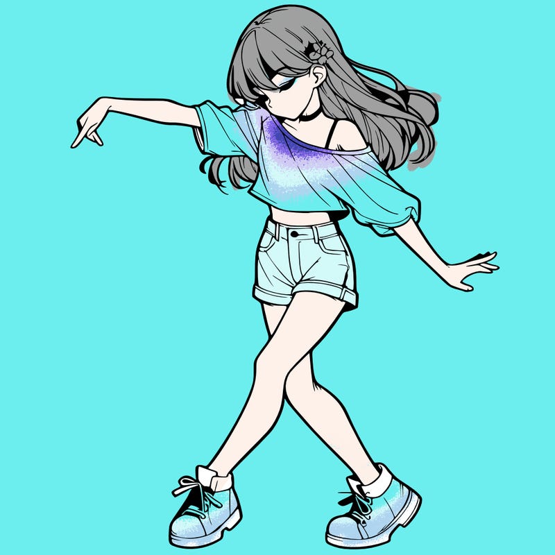 realistic girl danceing