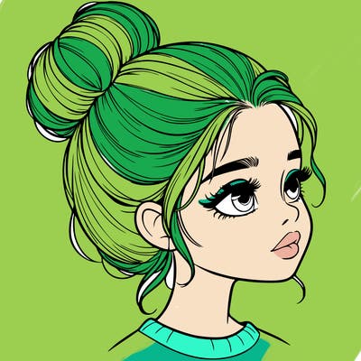 realistic girl with bun