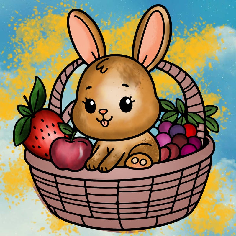bunny in a fruit basket