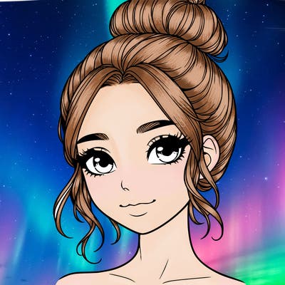 realistic pretty girl with hair in bun