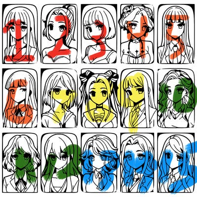 girls that look diffrent anime