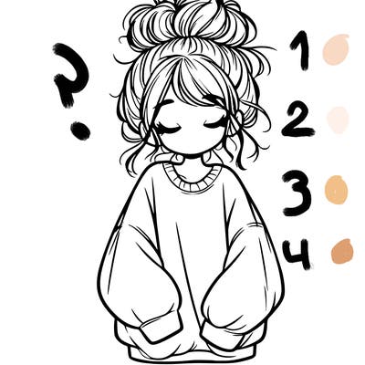 girl with baggy sweatshirt and messy bun