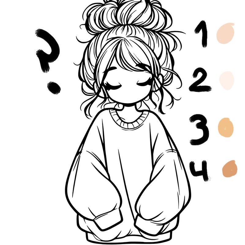 girl with baggy sweatshirt and messy bun