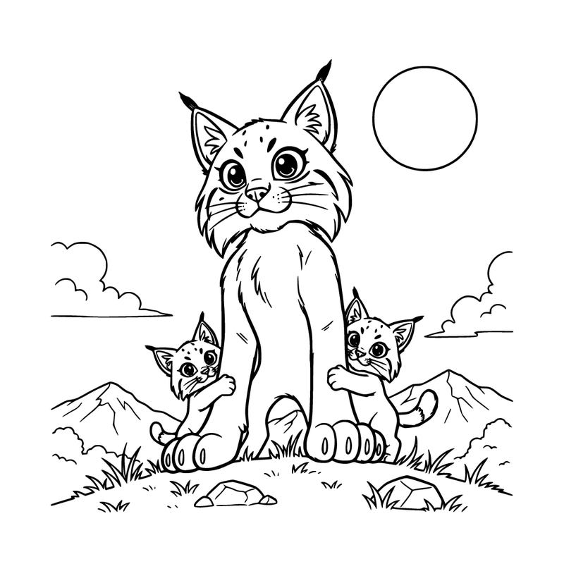 a bobcat with a family