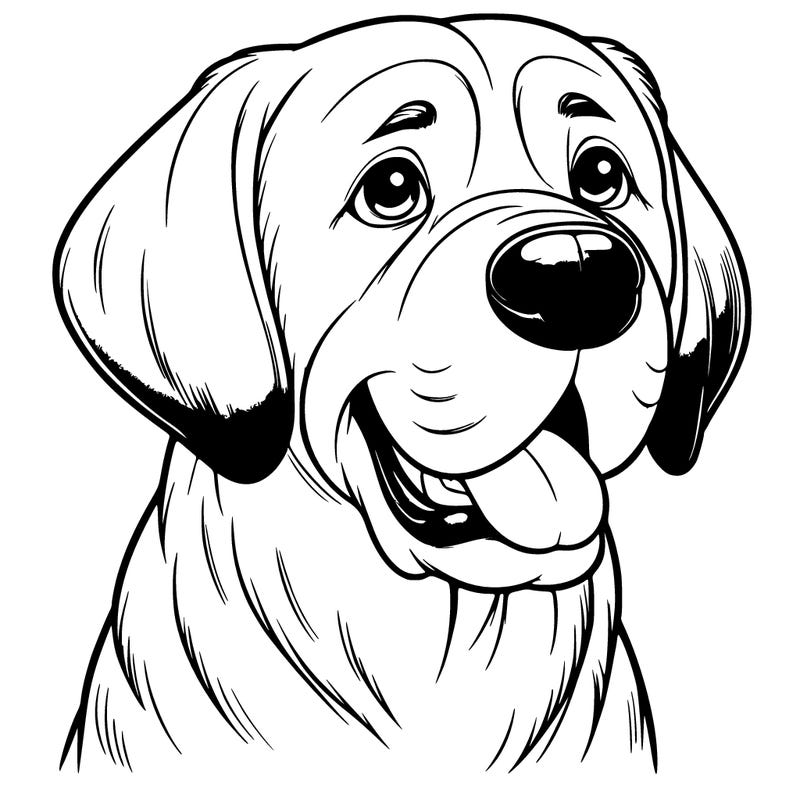 realistic big dog with floppy ears