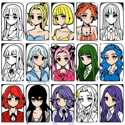 girls that look diffrent anime