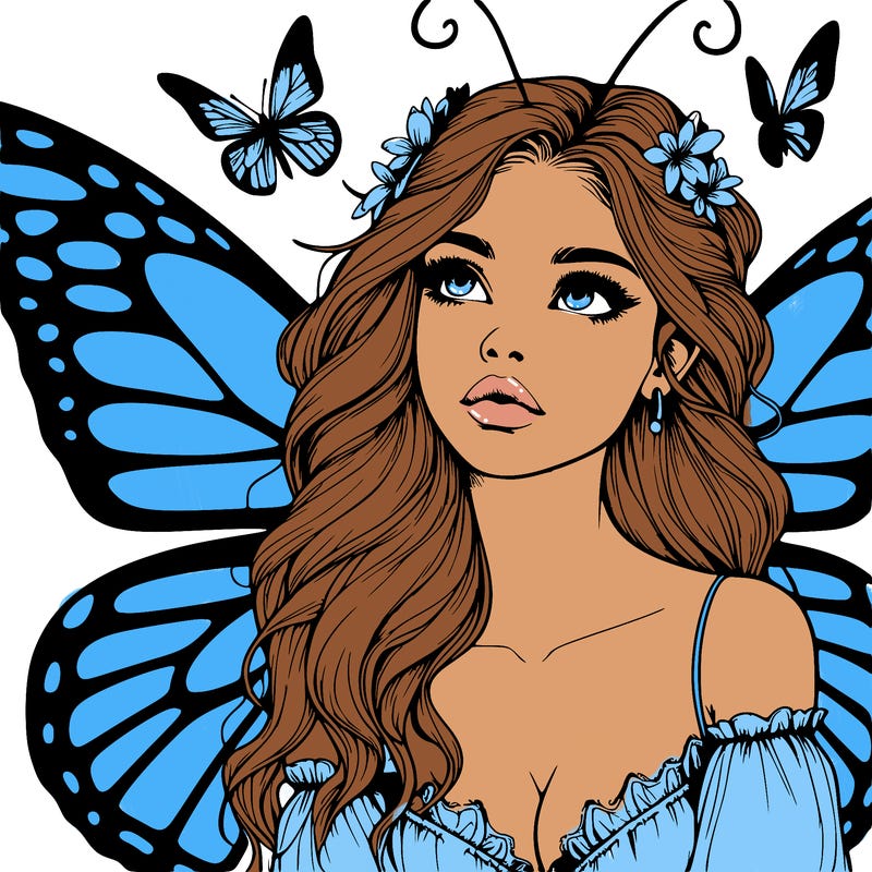 butterfly fairy realistic girl