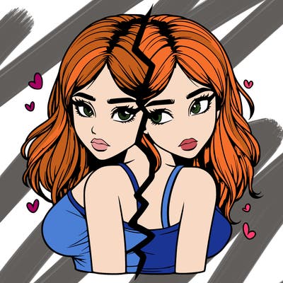 realistic girl split