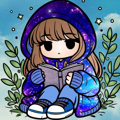 girl in oversized hoodie reading a book
