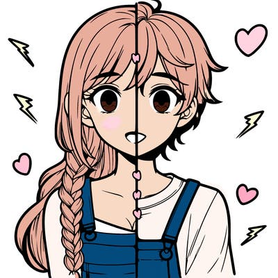 realistic girl boy split