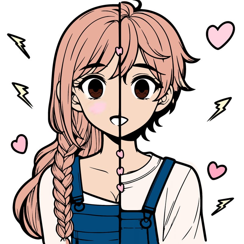 realistic girl boy split