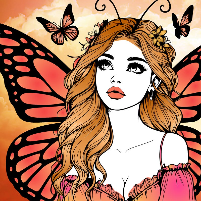 butterfly fairy realistic girl