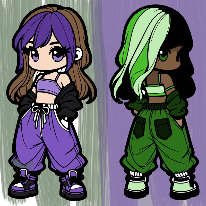 girl in crop top and baggy pants