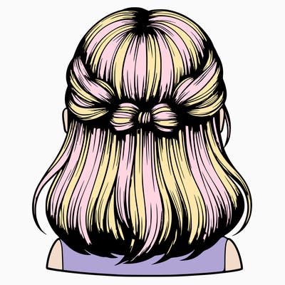 realistic girl  hairstyle