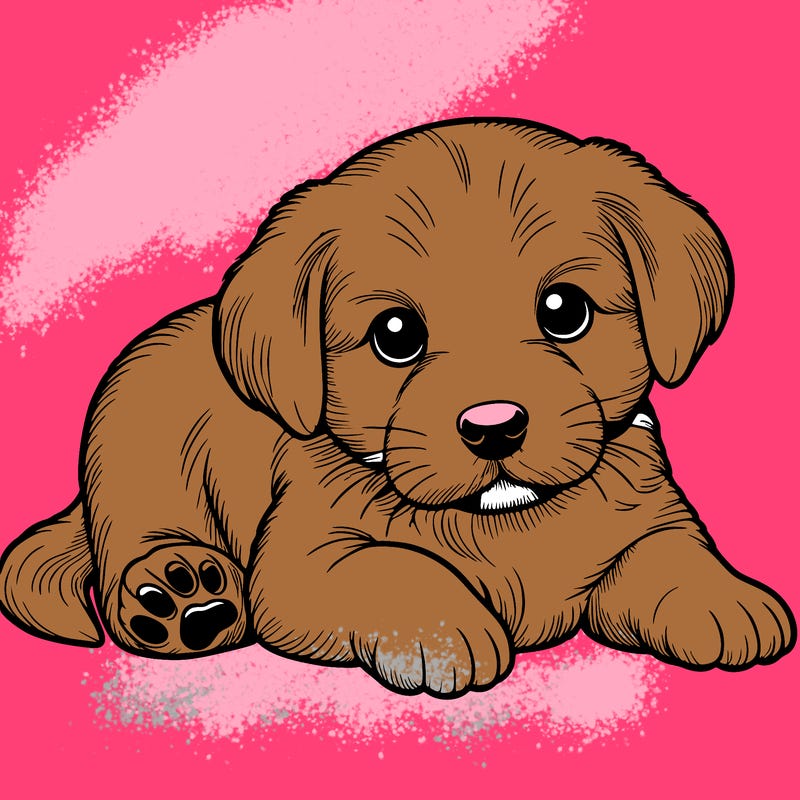 a cute realistic puppy