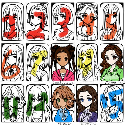 girls that look diffrent anime