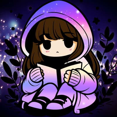 girl in oversized hoodie reading a book