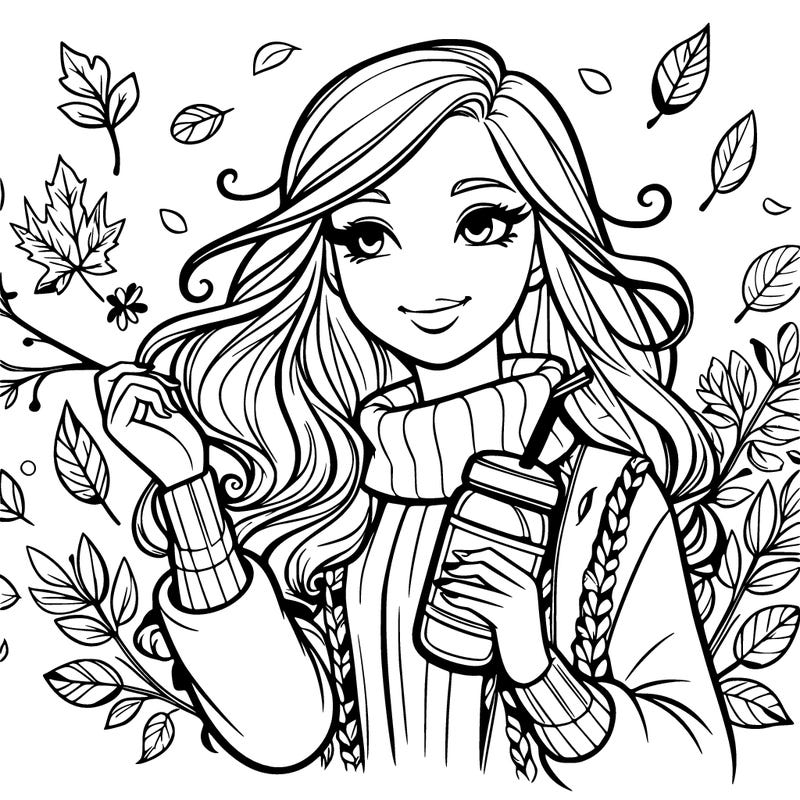 pretty girl enjoying fall