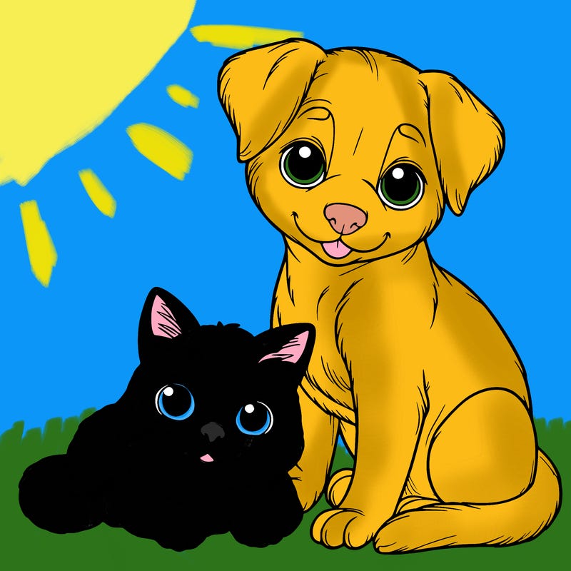 realistic cat and dog