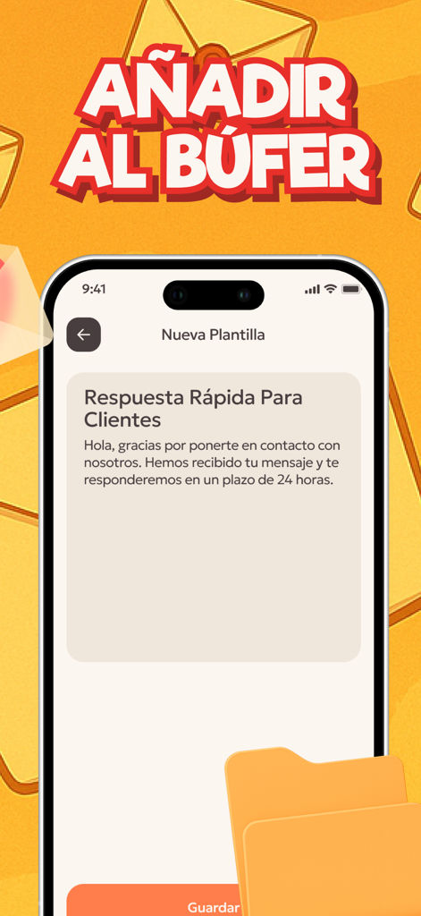 TemplateClip: Categorized - TemplateClip app showing a quick response template for customer service on a smartphone screen