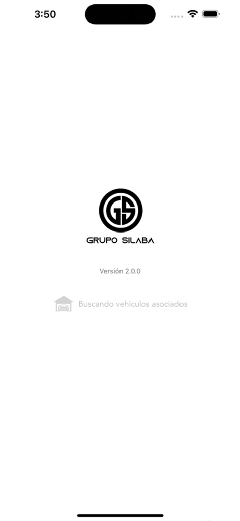 Grupo Silaba - Grupo Silaba automotive app loading screen with company logo and vehicle search message