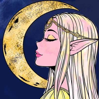 a realistic moon elf