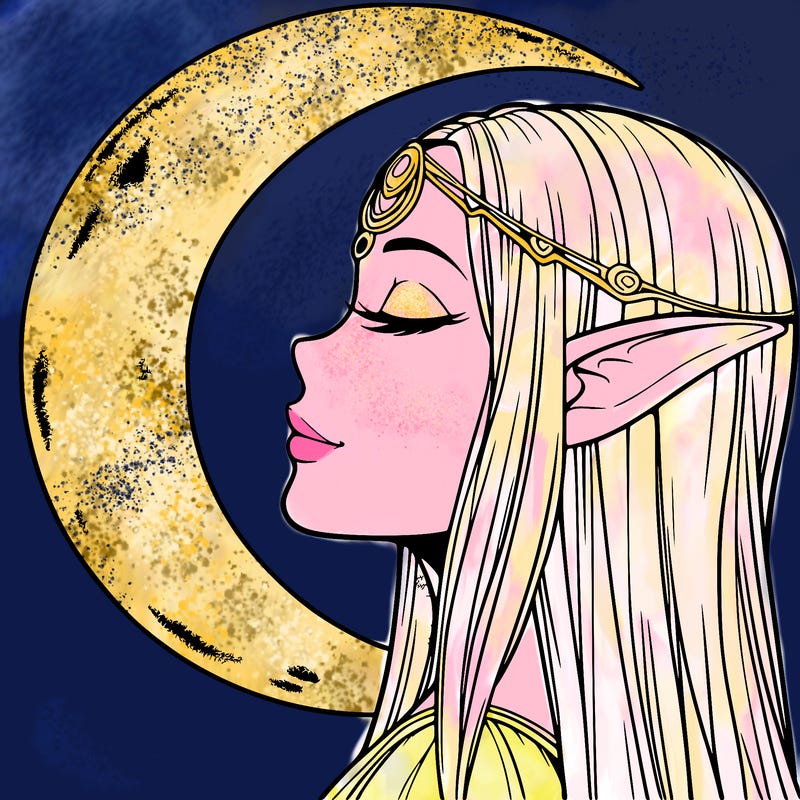 a realistic moon elf