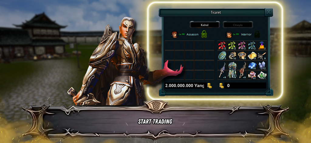 Mobile2 Online - In-game screenshot of Mobile2 Online showing the character trading system and player inventory