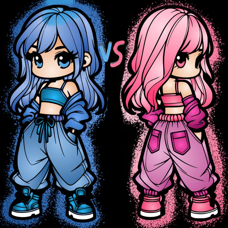 girl in crop top and baggy pants