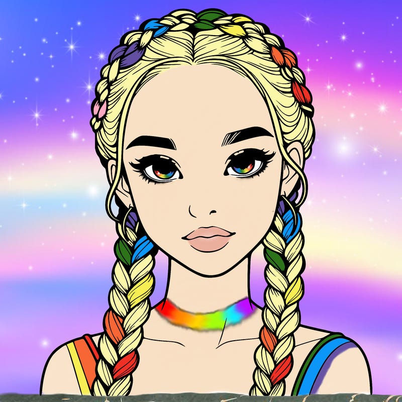 realistic girl with braids