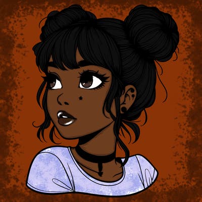 realistic girl with spacebuns