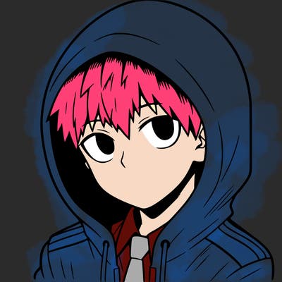 manga character with a hoodie