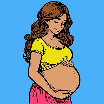 woman heavily pregnant realistic