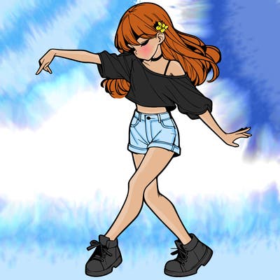 realistic girl danceing