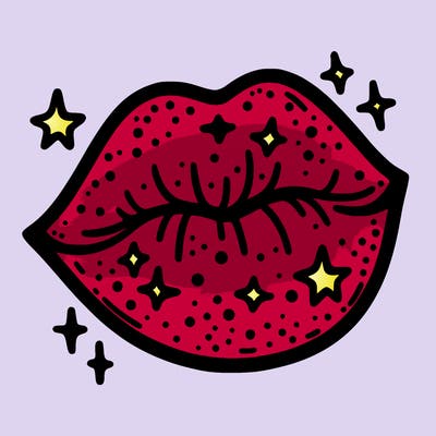 glittery lip