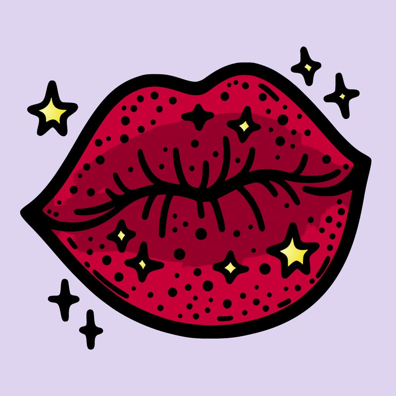 glittery lip