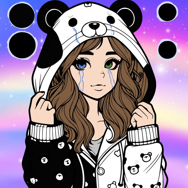 realistic girl in a animal pjs hoodie