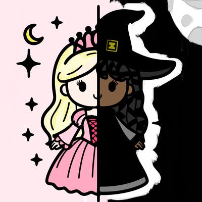 split princess and witch