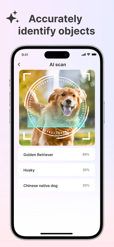 FaceEra – Age & Photo AI - FaceEra AI image recognition identifying a golden retriever dog breed