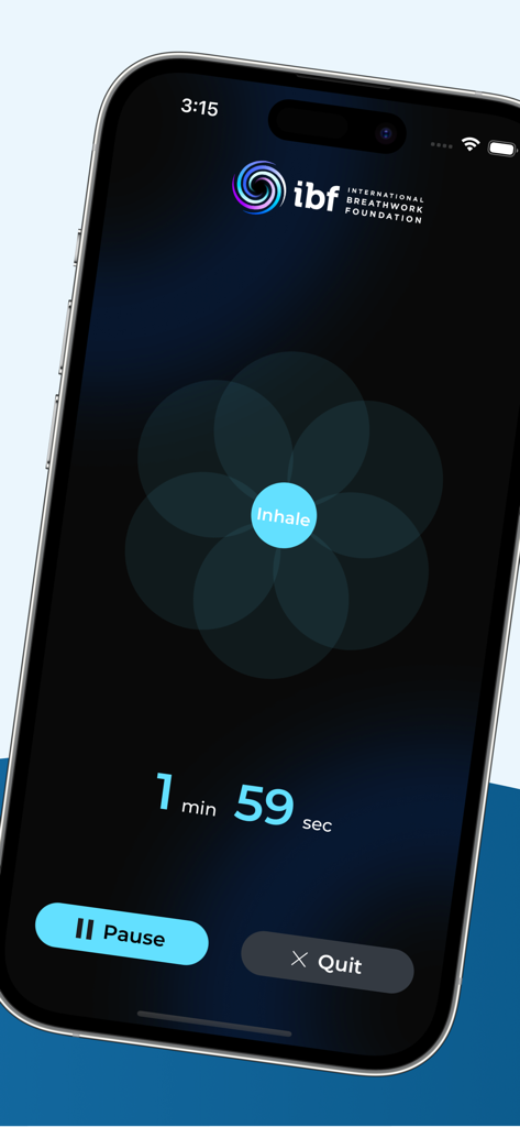 IBF Breathing App - IBF Breathing App active inhale exercise session with timer