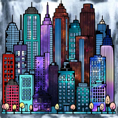 a city with skyscrapers